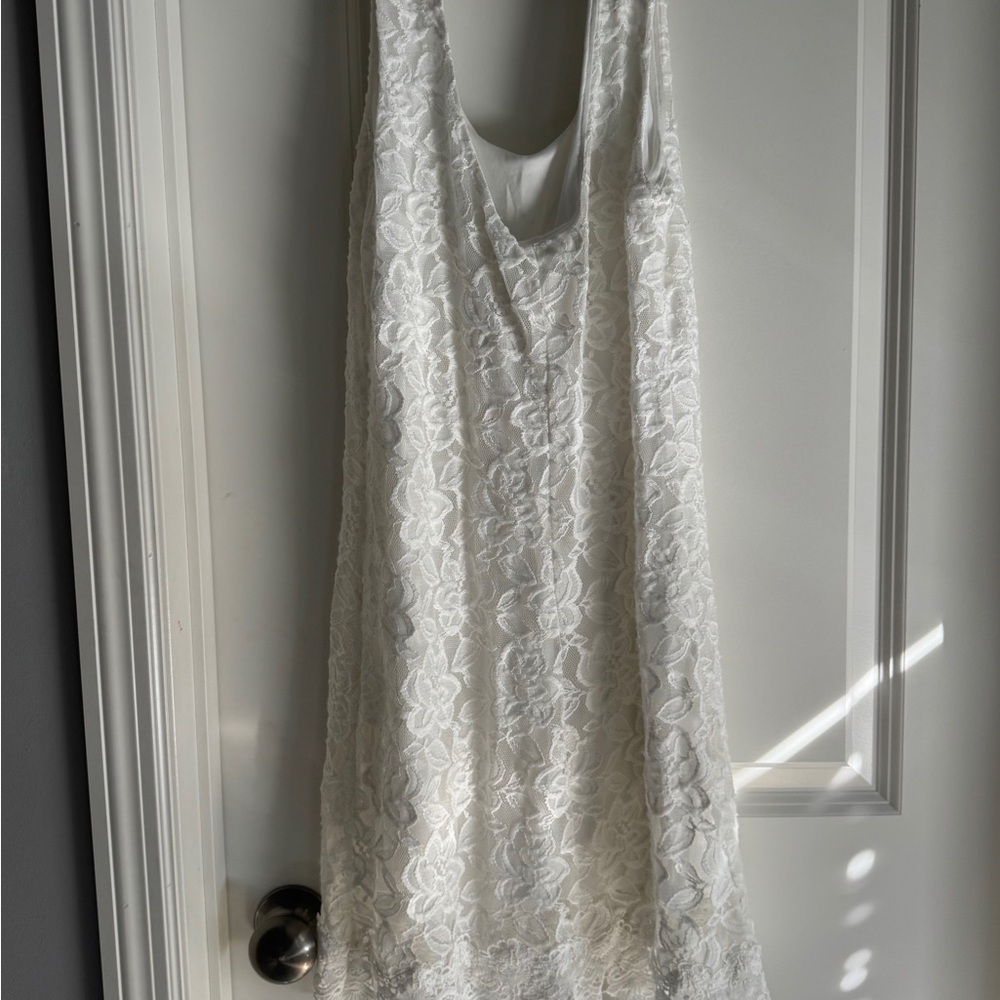 BB Dakota Ivory Lace-Overlay Midi Dress
